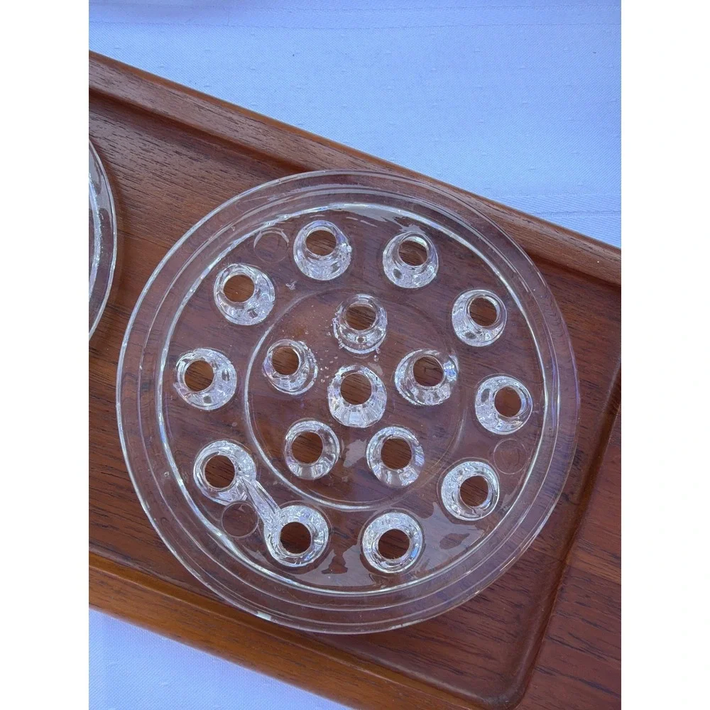 Vintage Clear Glass Floral Flower Frogs Lot of 2.